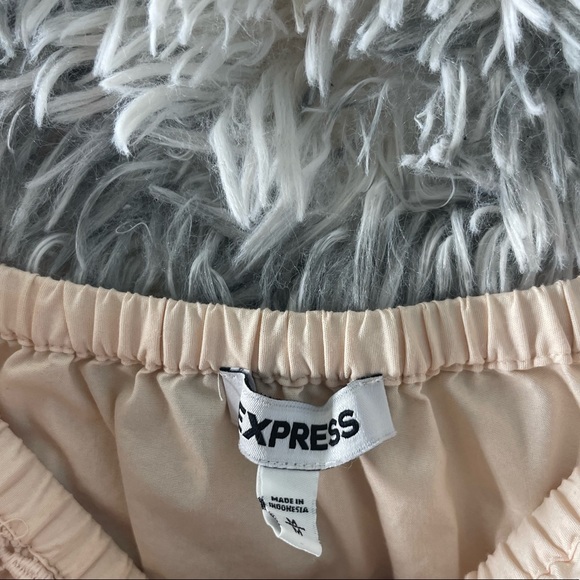 Express Womens Cropped Blouse Lace Trim Cream Boho Bell Sleeves,Size M - Picture 5 of 8